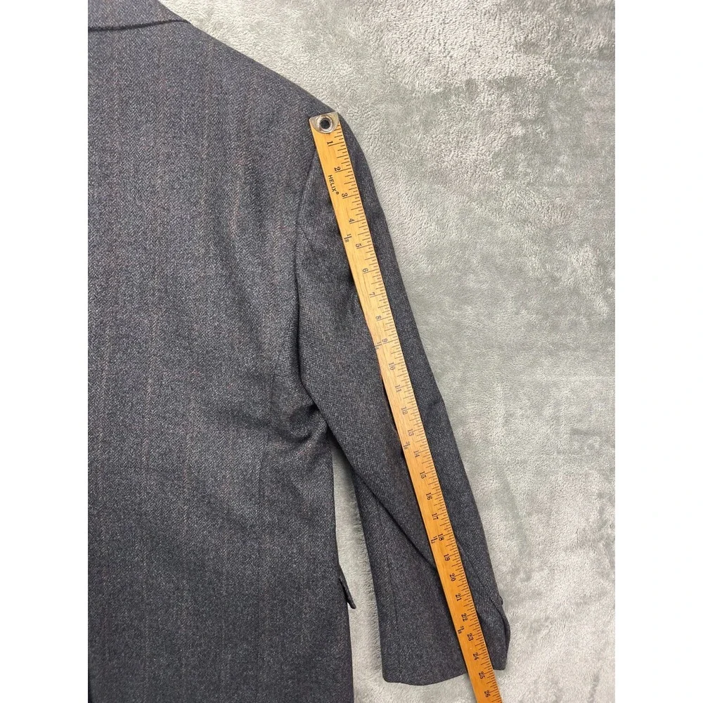 Hart Schaffner Marx Men's Tweed Wool Blazer 44R Gray‎ Herringbone Sport Coat